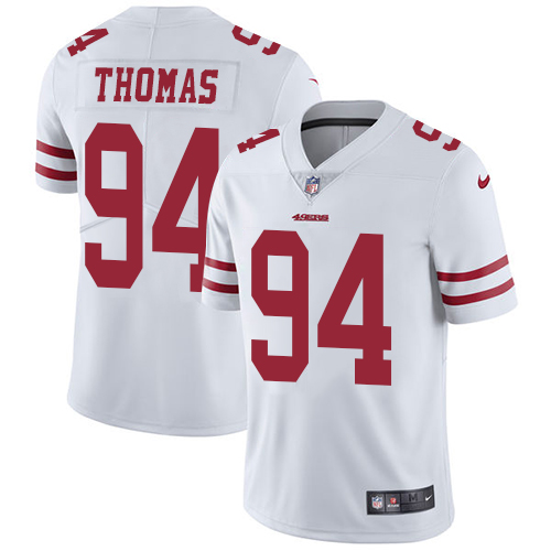 Nike 49ers #94 Solomon Thomas White Men's Stitched NFL Vapor Untouchable Limited Jersey - Click Image to Close